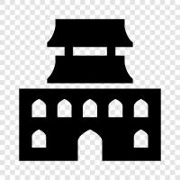 temple bells, temple tours, temple grounds, temple architecture icon svg