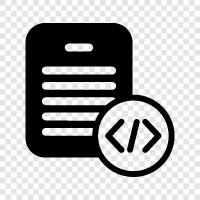 text, code, development, programming icon svg