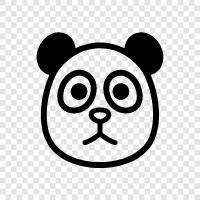 the Asian black bear, Panda icon svg