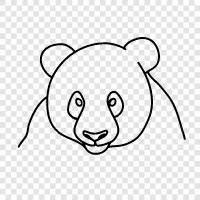 the computergenerated image, the Chinese giant panda, black and white, Panda icon svg