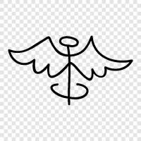 the staff of Asclep, caduceus icon svg