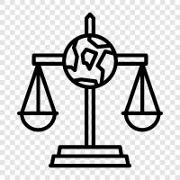 das Recht der Nationen, internationale Verträge, internationale Organisationen, internationale Gerichte symbol