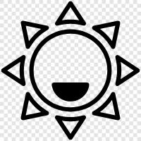 die Sonne, ein Stern, die Sonnenenergie, die Sonnenstrahlen symbol