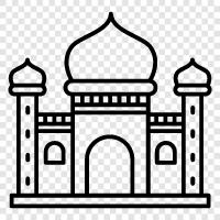 The Taj Mahal, Mughal, Indian, Architecture icon svg