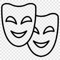 theater, masks, theater productions, Theater Masks icon svg