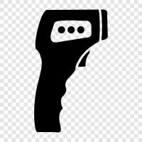 thermal gun, thermometer, thermo gun, thermostat icon svg