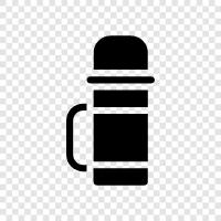 thermos, insulated, vacuum, stainless steel icon svg
