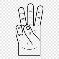 Three Fingers Right Hand Position icon