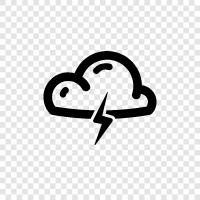 thunder, storm, weather, cable icon svg