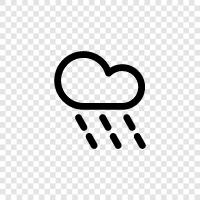 thunder, clouds, precipitation, drops icon svg