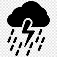 thunder, lightning, weather, precipitation icon svg