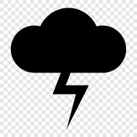 thunder storm, thundercloud, weather, lightning icon svg