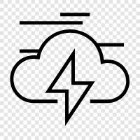 thunder, storm, weather, electrical icon svg