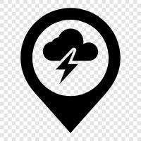 thunder, storm, weather, precipitation icon svg