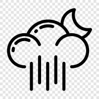 thunder, rainfall, storm, drops icon svg