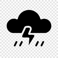 Thunder, thunderstorm, clouds, rain icon svg