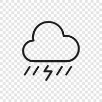 Thunder, Electricity, Cloud, Rain icon svg