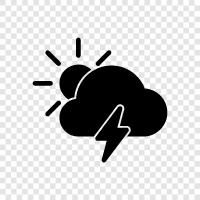 thunder, rain, lightning, severe icon svg