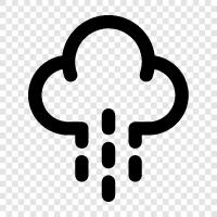 thunder, lightning, precipitation, Rain icon svg