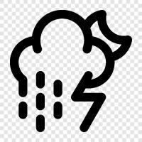 thunder, weather, precipitation, drops icon svg