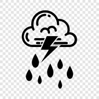 Thunderstorm, Rainy, Wet, Heavy icon svg