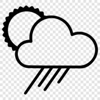 thunderstorm, rainbow, raindrop, umbrellas icon svg