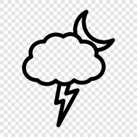 thunderstorm, thunder, lightning, clouds icon svg