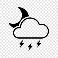 Gewitter, Blitz, Donner, Aufhellung symbol