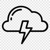 thunderstorms, thunder, lightning, rain icon svg