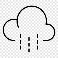 thunderstorms, rainfall, water droplets, clouds icon svg