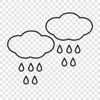 thunderstorms, umbrellas, precipitation, clouds icon svg