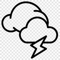 thunderstorms, cumulonimbus, convection, clouds icon svg