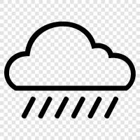 thunderstorms, rainfall, drops, clouds icon svg