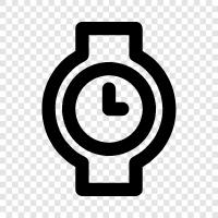 Uhr, Uhrband, Uhrbild, Uhrwerk symbol