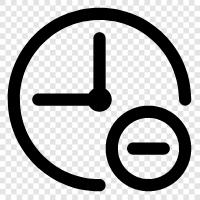 time, subtract, subtracting, time difference icon svg