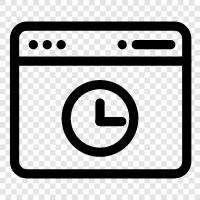 time on webpage, time on website, webpage time, website time icon svg