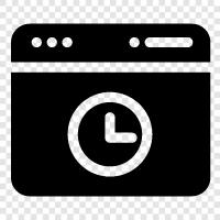 time on webpage, time on website, time on computer, time on device icon svg