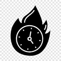 zaman, ateş, yanma, alevler ikon svg