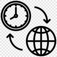Zeitzonen, ZeitzonenKarte, ZeitzonenKonverter, Weltuhr symbol