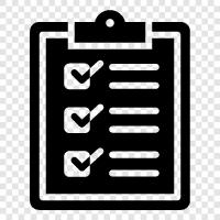 Liste, Checkliste, Listenvorlage, Organisation symbol