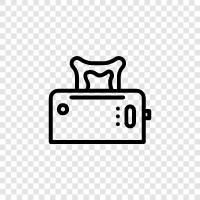 toaster oven, bread, bagel, breakfast icon svg