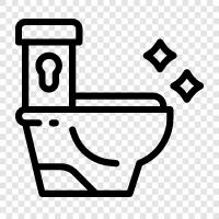 Toilet paper, Toilet cleaner, Toilet brush, Toilet seat icon svg