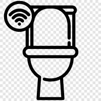 Toiletten, Porzellan, Schüssel, Badezimmer symbol