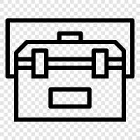 Werkzeug, box, speicher, organisieren symbol