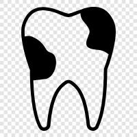 Karies, Zahnschmelze, Zahnseide, Zahnhygiene symbol