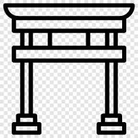 torii, Japon, geleneksel, mimari ikon svg