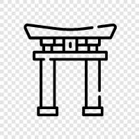 torii, Shinto, Japan, pagoda icon svg