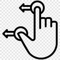 Touchpad mit zwei Fingern, Gestensteuerung, Zweifinger Scrollen, Berührung mit zwei Fingern symbol
