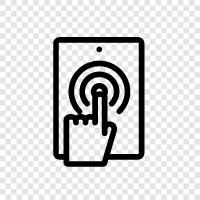 touchscreen, capacitive touchscreen, finger scanning, gesture recognition icon svg