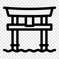 turist, shrine, island, japan ikon svg